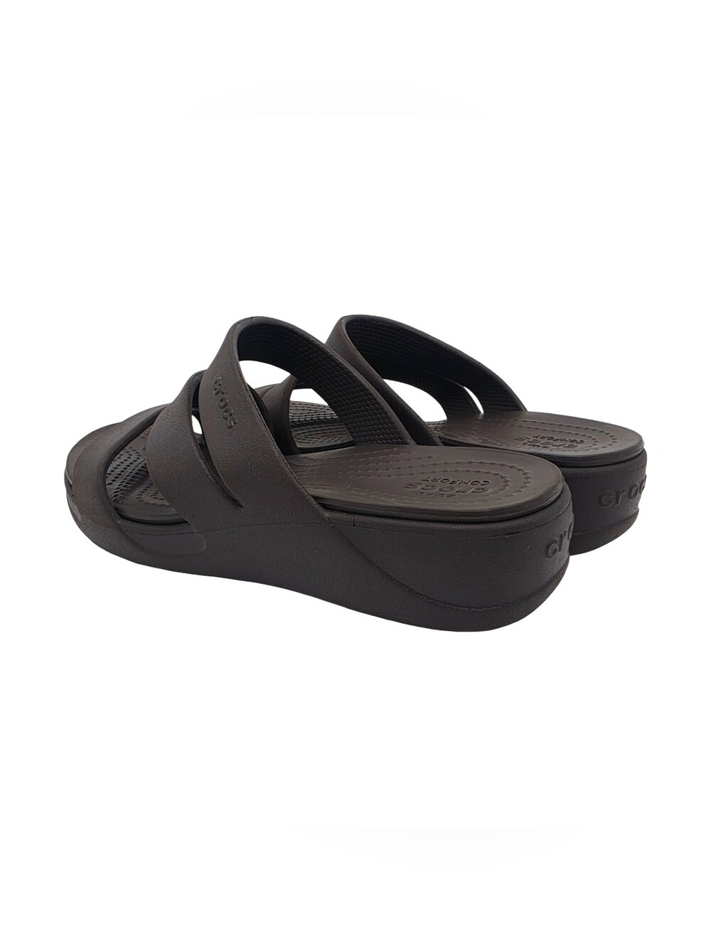 Crocs Monterey Strappy Wedge Espresso Brown Size 7 - Picture 2 of 6